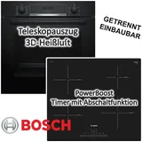 Bosch - HERDSET Backofen - Induktionskochfeld autark 60cm Teleskopauszug 3D-Heißluft