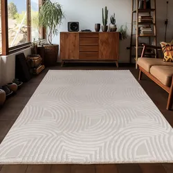 Teppich AYYILDIZ TEPPICHE "SAHARA 1113", beige, B:160cm H:12mm L:230cm, Polypropylen, Teppiche, Läufer / Pflegeleicht / Strapazierfähig / Trend Colors/ Wohnzimmer