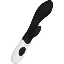 Ergonomischer Silikon-Rabbit, 20 cm, schwarz | weiß