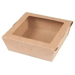 greenbox - Karton-Schachteln, PLA-Fenster, 700 ml, braun, bio-beschichtet, 300 St.