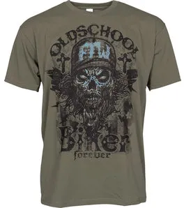 Oldschool Biker Tshirt grün L