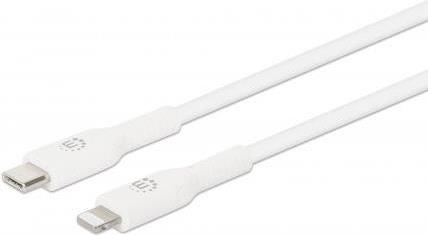 MANHATTAN USB-C auf Lightning Sync-/Ladekabel USB-C-Stecker auf Apple® MFi-zertifizierten 8-pol. Lightning-Stecker, 2 m, für iPhone® / iPad® / iPod®, 480 Mbit/s, weiß (394529)