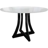 Mirjan24 Esszimmertisch Onneto, Tisch für Esszimmer, Runder Tisch für Küche, Esstisch, Kaffeetisch, Modern Küchentisch, Buchenholz (weiß Hochglanz/schwarz Hochglanz, Modell Ø 100 cm)