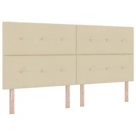 vidaXL Kopfteil mit Kopfteil Creme 200 cm Kunstleder