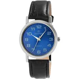 Classique Herrenuhr mit Kunstlederionsarmband - Schwarz/Blau