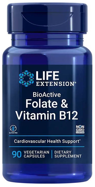 Life Extension BioActive Folate & Vitamin B12 (90 veg.Kapseln)