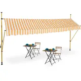Relaxdays Klemmarkise 400 x 120 cm orange/weiß