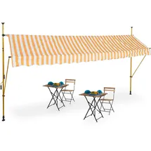 Relaxdays Klemmarkise 400 x 120 cm orange/weiß