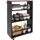 Relaxdays Nischenwagen, HBT: 80x15x45 cm, schmales Nischenregal Bad & Küche, 4 Ablagen, Rollregal Griff, schwarz-braun