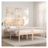 vidaXL Seniorenbett mit Kopfteil 140x190 cm Massivholz