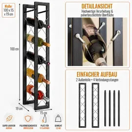 DanDiBo Ambiente Weinregal 100 x 0 x 0 cm Schwarz