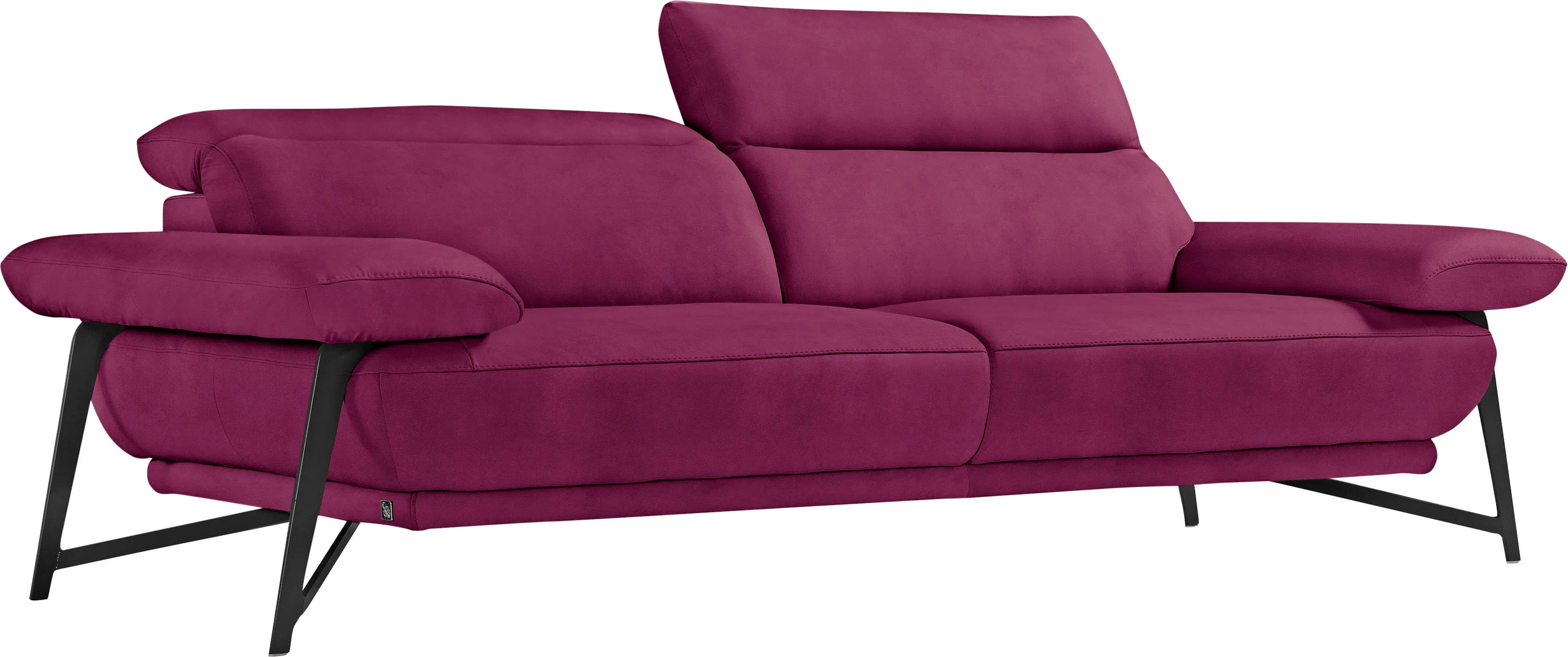 Egoitaliano 2,5-Sitzer »Anais, Designsofa mit hohem Sitzkomfort, Designfuß, «, inkl. verstellbarer Kopfteile Egoitaliano fuchsia