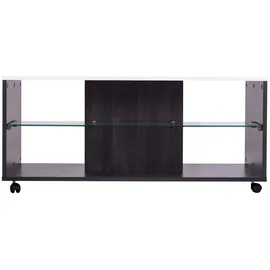 INOSIGN Couchtisch "Enzo", weiß (weiß hochglanz folie, schwarz holz, schwarz holz, weiß hochglanz folie), B:101cm H:45cm T:60cm, Tische, Couchtisch, Hochglanzplatte, mit Rollen