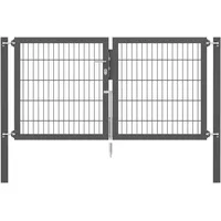 GAH Alberts Doppeltor Flexo Plus 200 cm x 100 cm Pfosten 80 cm x 80 cm Anthrazit