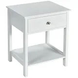 Costway Nachtschrank 48 x 40 x 58 cm Weiß