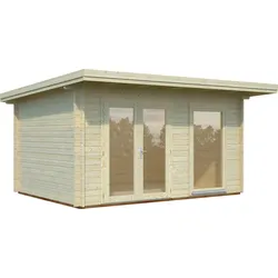 Gartenhaus PALMAKO "Heidi", beige (naturbelassen), Fußboden im Gartenhaus, ohne Dacheindeckung, Holz, Gartenhäuser, 11,7 m2, mit Fußboden im Gartenhaus