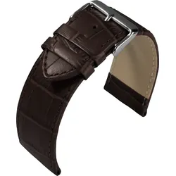 Eulit Kalbleder mit Krokoprägung Big Fashion 22mm" E50842822272" - dunkelbraun