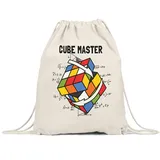 Hey!Print Cube Master Zauberwürfel Turnbeutel Gymsack Rubik Cube Magic Würfel Retro Rubi Vintage Nerd