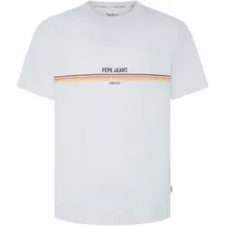 Pepe Jeans für Herren. PM509427 Adur T-shirt weiß (M), Lässig, Kurzarm, Bio-Baumwolle, Nachhaltig