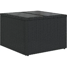 vidaXL Gartensofa-Set mit Kissen, schwarzes Polyrattan