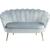 SalesFever Couch Samt 2-Sitzer Hellgrau