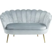 SalesFever Couch Samt 2-Sitzer Hellgrau