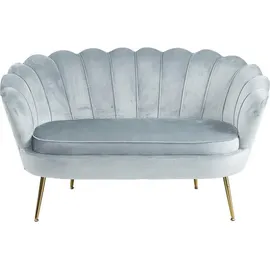 SalesFever Couch Samt 2-Sitzer Hellgrau