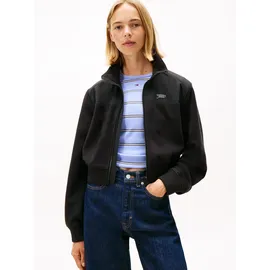 Tommy Hilfiger Tommy Jeans Sweatjacke TJW FABRIC MIX FLEECE ZIP THRU aus weicher Fleece Qualität schwarz XL (42)
