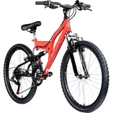 Galano FS180 24 Zoll Mountainbike 130 - 145 cm 21 Gänge Mädchen Jungen Fahrrad ab 8 Jahre MTB Fully Jugendrad V-Brakes