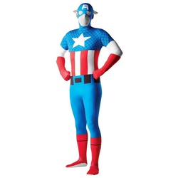 Rubie ́s Kostüm Captain America Ganzkörperanzug, Original lizenziertes ‚Captain America‘ Kostüm blau M