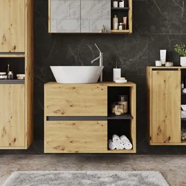 Vicco Waschbeckenunterschrank Viola Artisan/grau, 80 x 60 cm mit 2 Schubladen, Rechteckig, 80x60x46 Badezimmer, Badezimmerschränke, Waschbeckenunterschränke