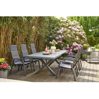 Siena Garden Garten-Essgruppe »Milano / Messina«, (Set, 7 tlg.), bestehend aus 6 Sesseln und 1 Ausziehtisch,