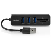 Nedis USB-Hub 1x USB-A 3x USB A Buchse 5-Port Ports USB 2.0 Stromversorgung über USB SD und MicroSD