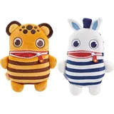 Schmidt Spiele 42542 Sorgenfresser Roary, 18 cm, Zoo Babies Edition & 42543 Sorgenfresser Lanky, 18 cm, Zoo Babies Edition