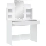 vidaXL Schminktisch mit LED-Leuchten Weiß 96x40x142 cm
