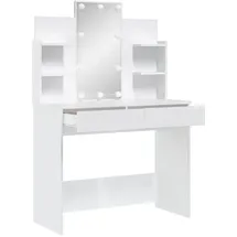vidaXL Schminktisch, mit LED-Leuchten Weiß 96x40x142 cm
