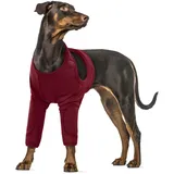Hund Leckschutz Op Body mit Beinen Liegeschwielen - Hund Leckschutz für Hunde Vorderbeine Hunde Kniebandage Verband (Rot, 2XL)