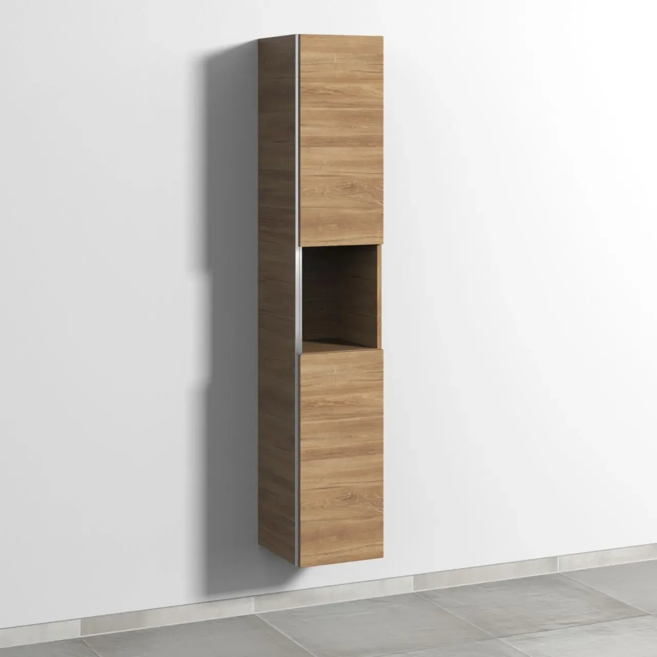 Sanipa 3way Hochschrank mit 2 Türen und 1 offenem Fach, Eiche-Kansas BR11359