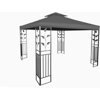 Pavillon Ersatzdach wasserdicht mit PVC Beschichtung 3 x 3 Meter - anthrazit - Pavillondach mit Kaminabzug - Universal Garten Party Pavillon Dach Sonnenschutz