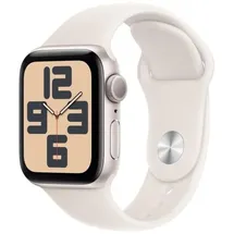 Apple Watch SE 2024 GPS 40 mm Aluminiumgehäuse Polarstern, Sportarmband Polarstern S/M
