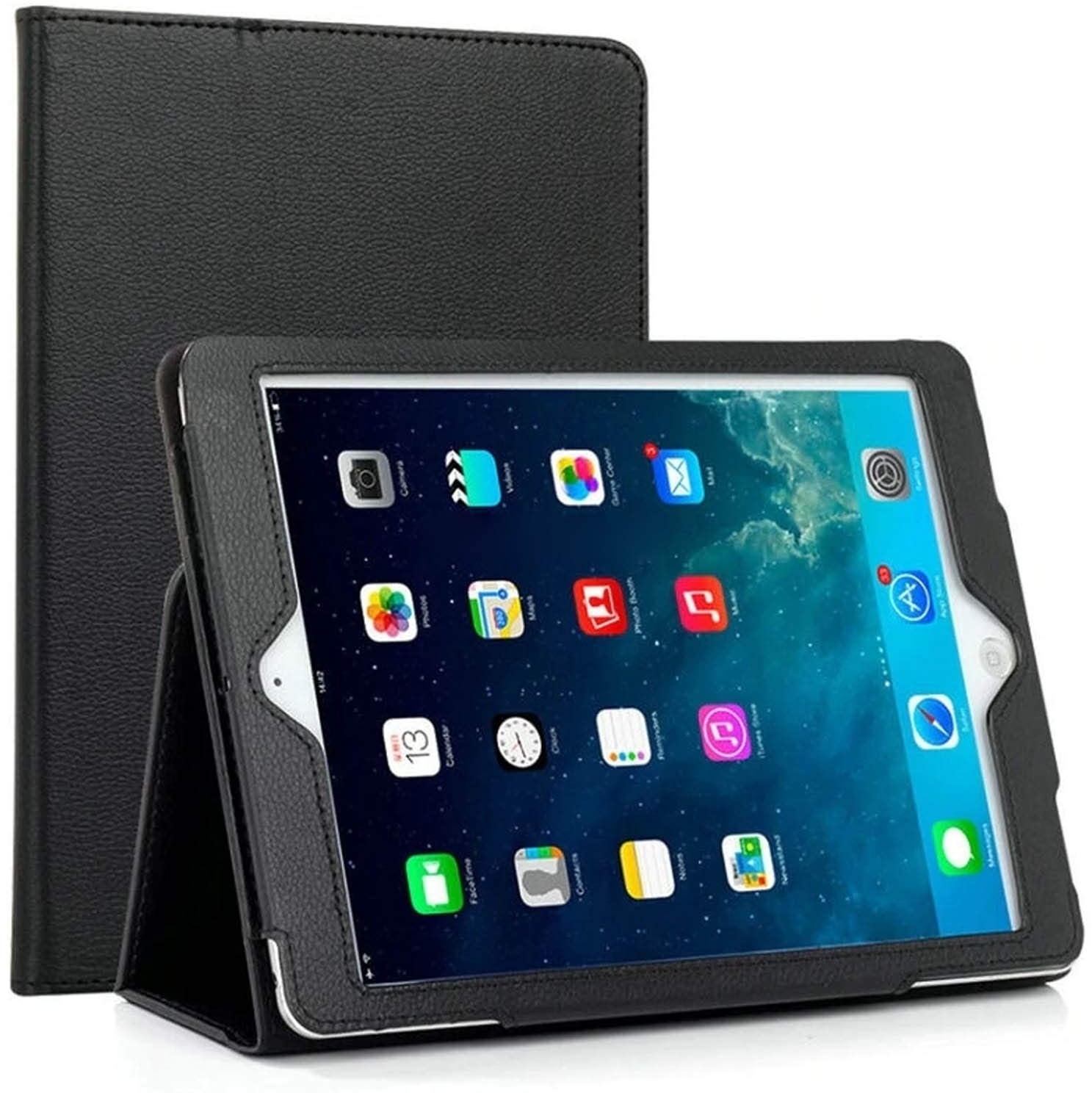 Lobwerk Hülle für Apple iPad Mini 4 und iPad Mini 5 7.9 Zoll Smart Cover Etui mit Stand Funktion Schwarz