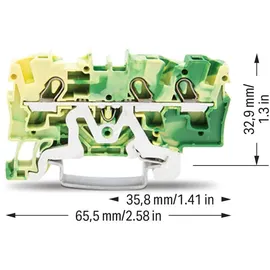 WAGO GmbH& Co. KG Schutzleiterklemme 3-Leiter, TS 35 2004-1307