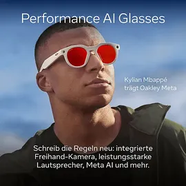 OAKLEY Meta HSTN - mit AI, Audio-, Foto- und Videokompatibilität Warm Grey, PrizmTM Ruby AI Glasses
