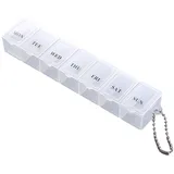 Pillendose 7 Tage,Transparente Medikamenten-Organizer-Box | Tragbarer Pillensortierer, stilvoller Medikamenten-Organizer, Medikamenten-Organizer, Aufbewahrung für Geldbörse, Tasche, Buniq