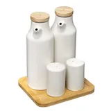 5five simply smart Menage-Set Öl und Essig 5-tlg. Keramik weiß