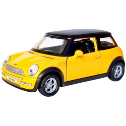 Welly Modellauto Mini Cooper 10cm Modellauto Metall Modell Auto Spielzeugauto 08 (Gelb), Welly Fahrzeug Spielzeug Kinder Geschenk gelb