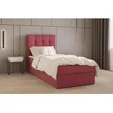 e-meubles Kontinentalbett, Boxspringbett, Bett mit bettkasten, Bonell-matratze und Topper, Doppelbett - Boxspringbett 05 - 90x200 - Rosa - Hugo 15