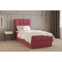 e-meubles Kontinentalbett, Boxspringbett, Bett mit bettkasten, Bonell-matratze und Topper, Doppelbett - Boxspringbett 05 - 90x200 - Rosa - Hugo 15