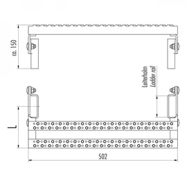 Hailo Professional Hailo Austrittsverlängerung für Steigleitern 40x20mm Typ VAO Edelstahl 225-300mm