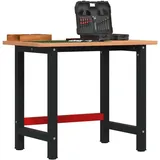 vidaXL Werkbank 100x60x81,5 cm Massivholz Buche Rechteckig